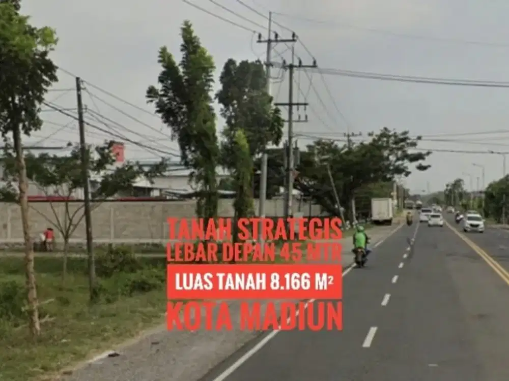 (H) Tanah Strategiss LD 45 mtr, depan Gerbang TOL MADIUN