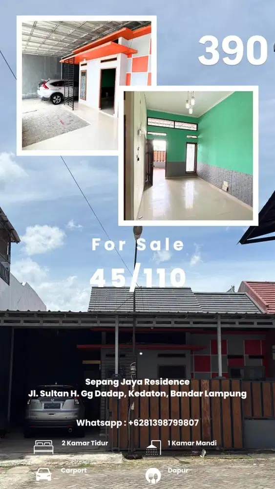 Dijual Rumah Tipe 45/110