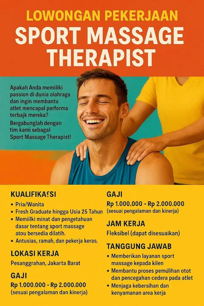 Lowongan Kerja Sport Massage Profesional dengan karir berjenjang