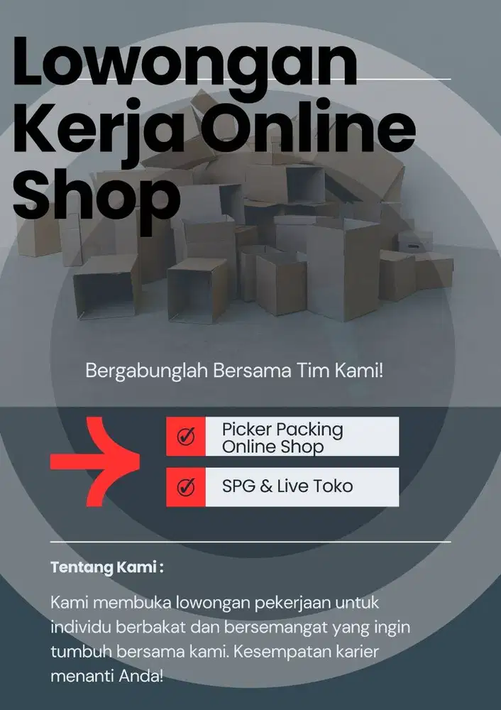 Staf SPG dan Packing Online Shop