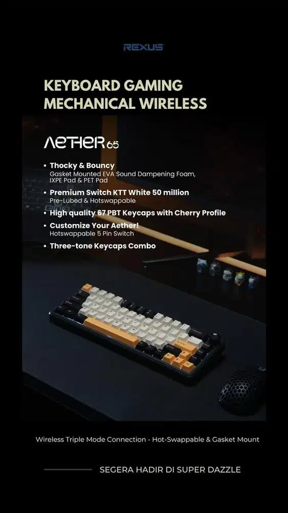 Keyboard gaming wireless aether 65