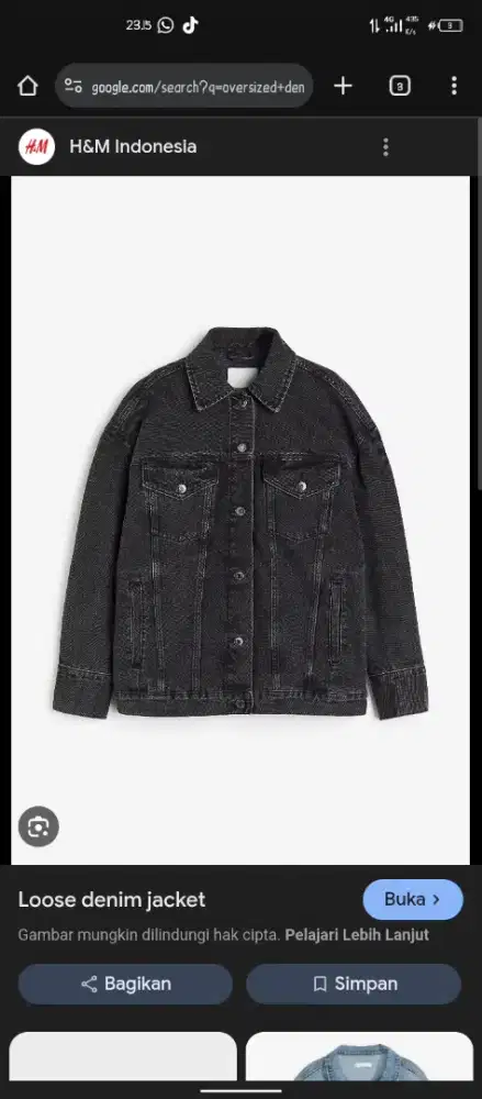 jual oversized denim jacket H&M