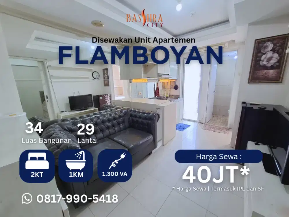 Sewa tahunan apartemen Bassura City 40jt type 2BR Furnished call Maula