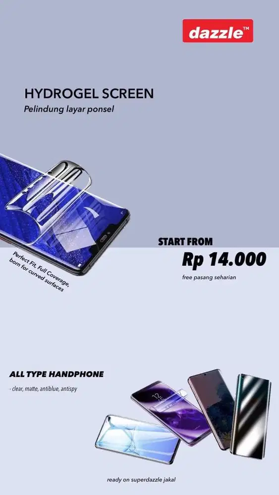 Hydrogel hp screen guard