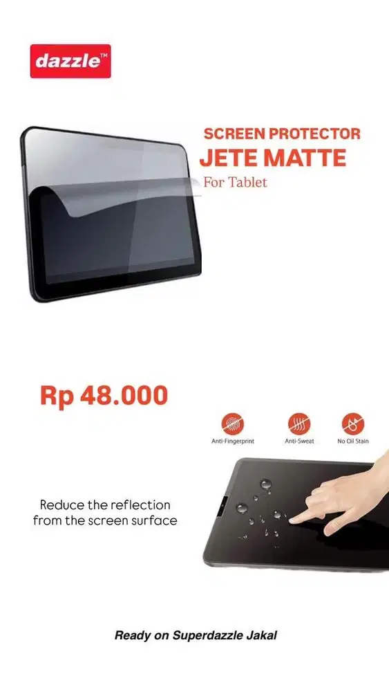 Hydrogel screen protector for tablet