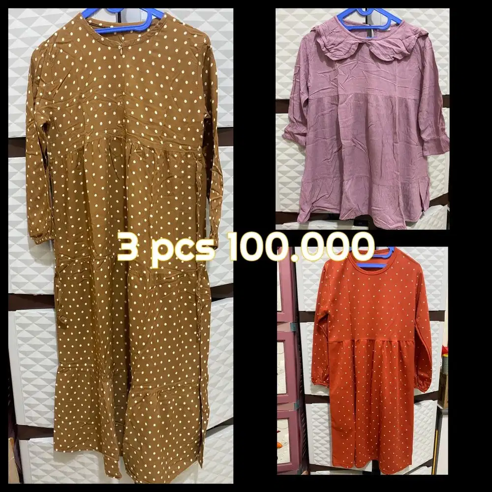 Gamis tunik baju muslim anak anak remaja tanggung 5 6 tahun murah