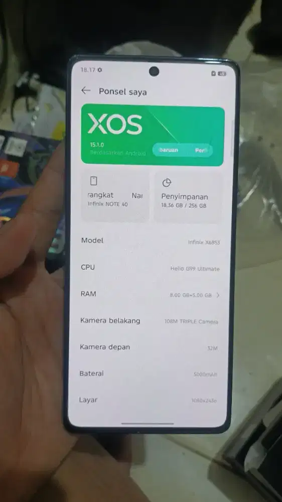 DIJUAL CEPAT HP INFINIX NOTE 40 8/256GB/NEGO BENSIN FULLSET MULUS