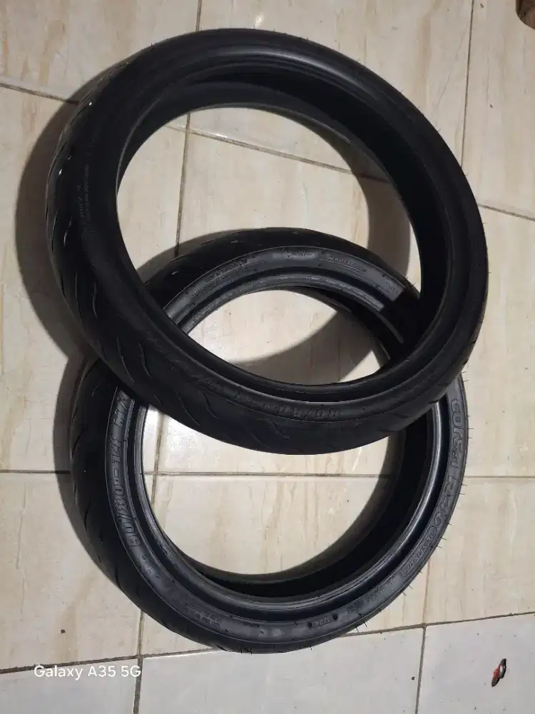 Ban Corsa R46 2biji depan belakang 90/80-14 sama 80/80-14 soft compon