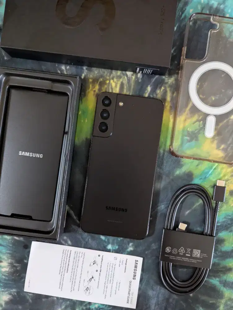 Samsung S22 + Plus Black 5G 8/256GB Resmi Sein Fullset Slimbox