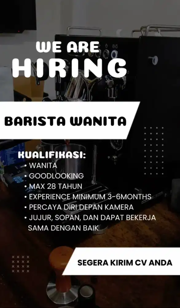 dicari barista wanita