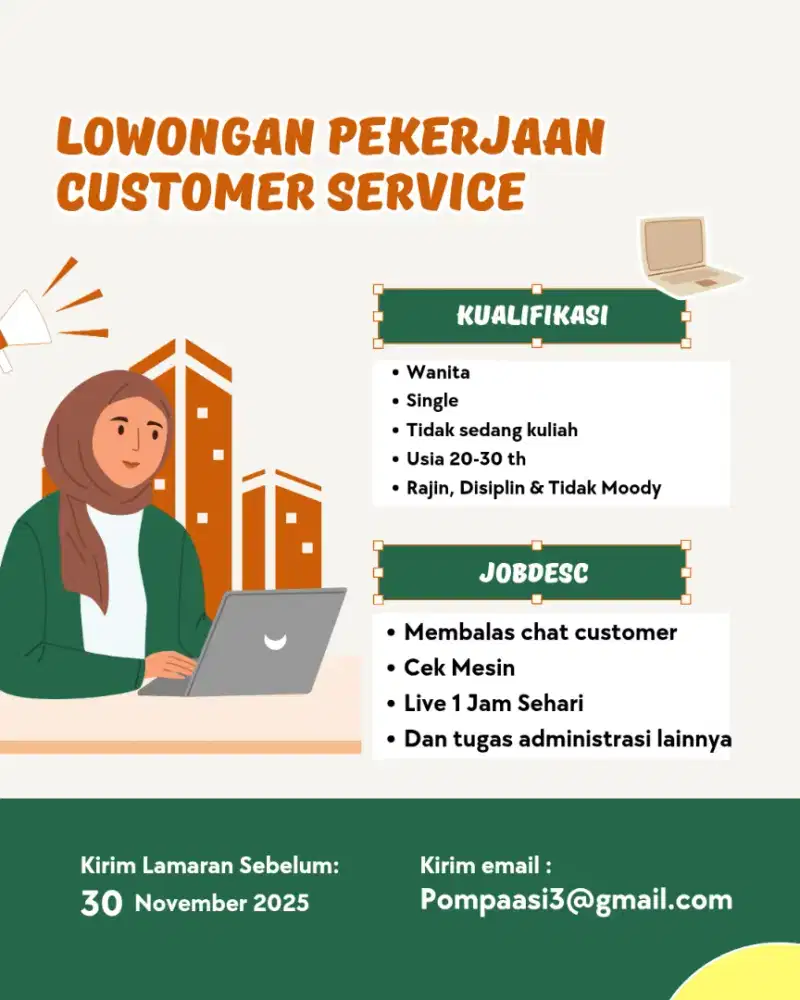 Lowongan Kerja Customer Service