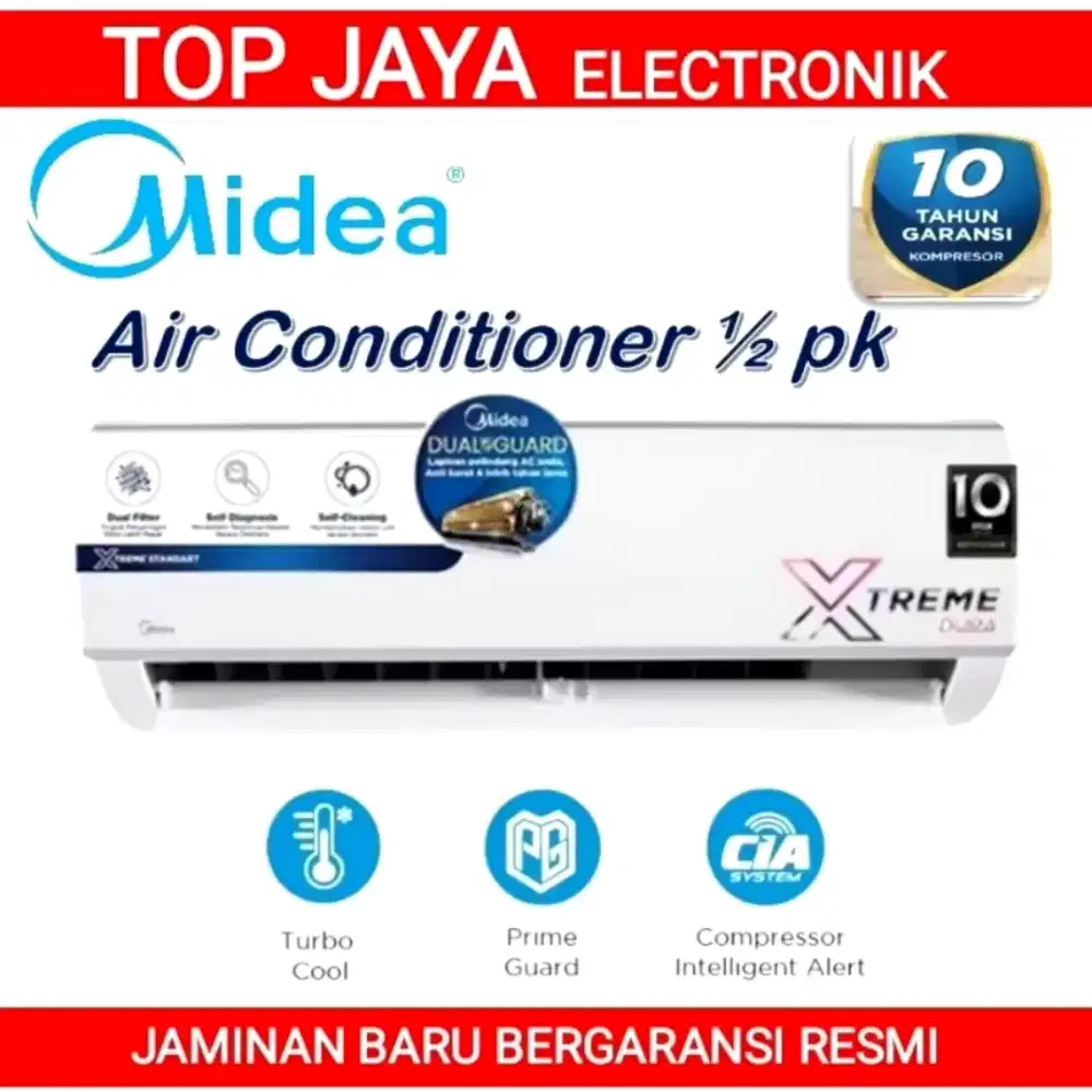 AC midea 1/2pk, garansi 10th,bisa TT