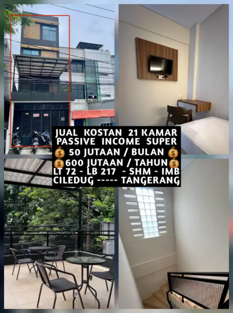 JUAL KOST KOSAN 21 KAMAR DI CILEDUG KOTA TANGERANG