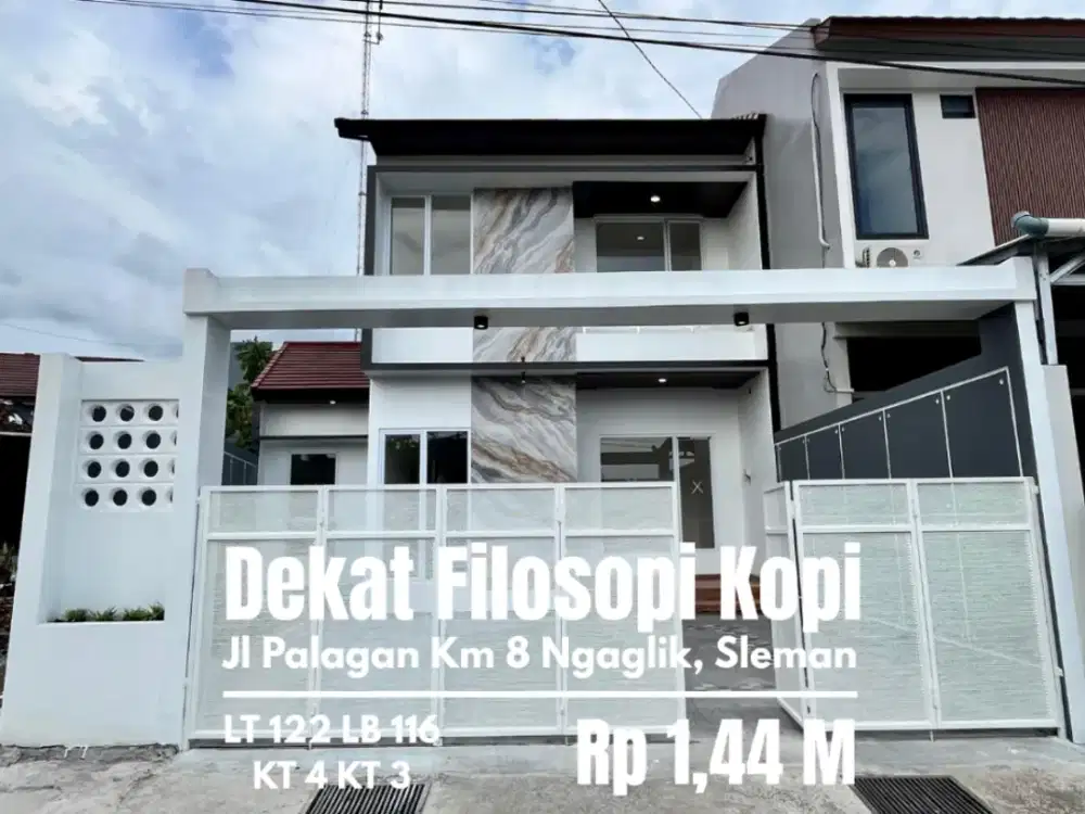 rumah baru murah tepi jalan aspal dekat filosopi kopi jalan palagan km 8