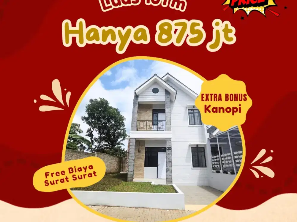 Rumah Modern 2 lt Harga Bersahabat dekat Alun Alun Cimahi Bonus Kanopi