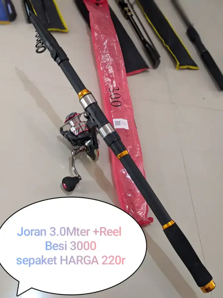 Joran Panjang 3.0 Meter+Reel Pasifik besi 3000 BARU