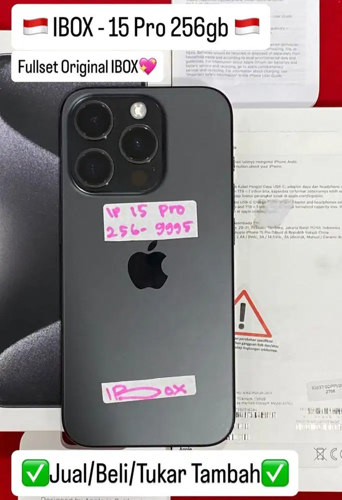 Iphone 15 pro 256 hitam IBOX