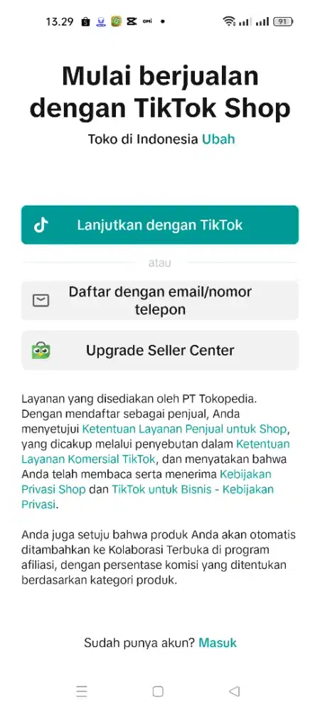 DICARI AKUN SHOPE PENJUAL SUDAH VARIVIKASI TIKTOK & TOKOPEDIA