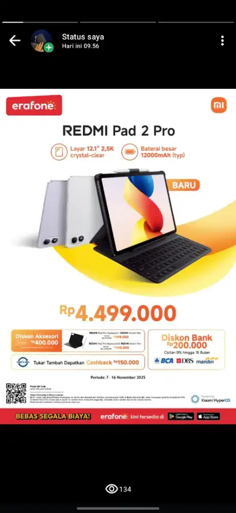 REDMI PAD 2 PRO BISA KREDIT SYARAT KTP AJA