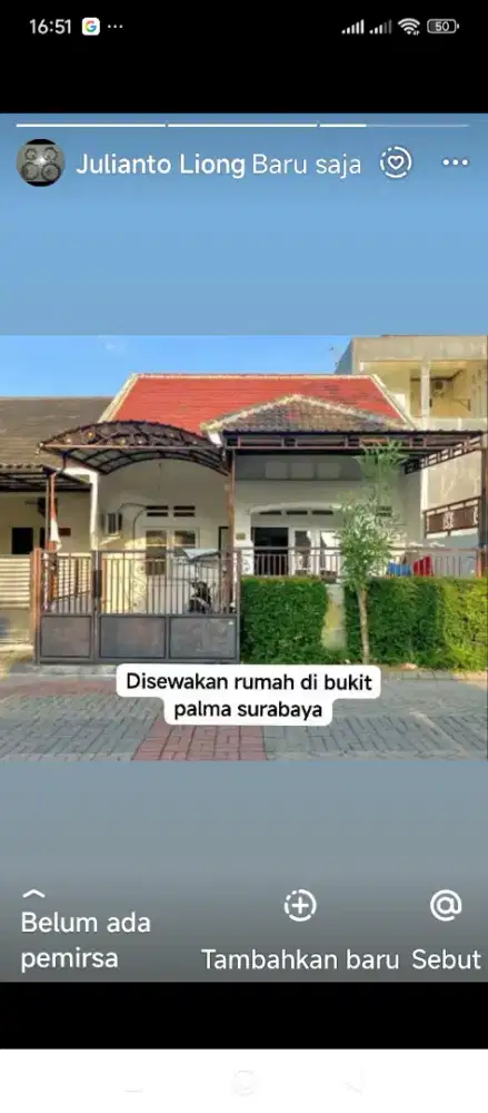 Disewakan/dijual rumah
