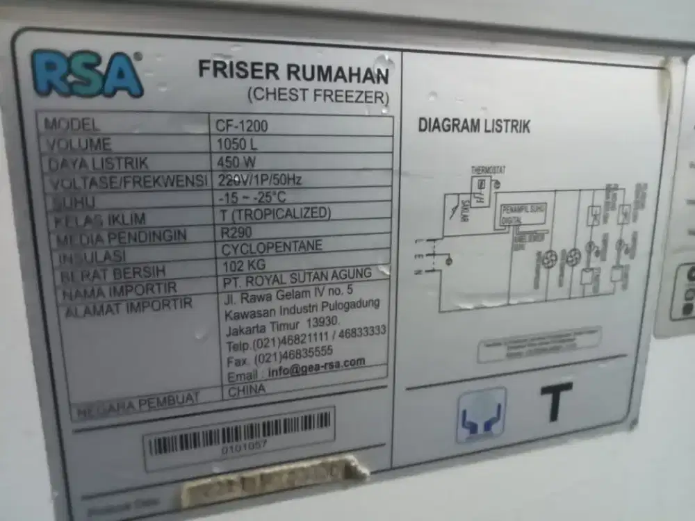 FREZEER BOX RSA 1200L