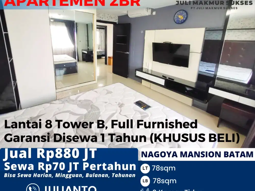 Dijual Apartemen Tipe 2BR Full Furnished di Nagoya Mansion Batam