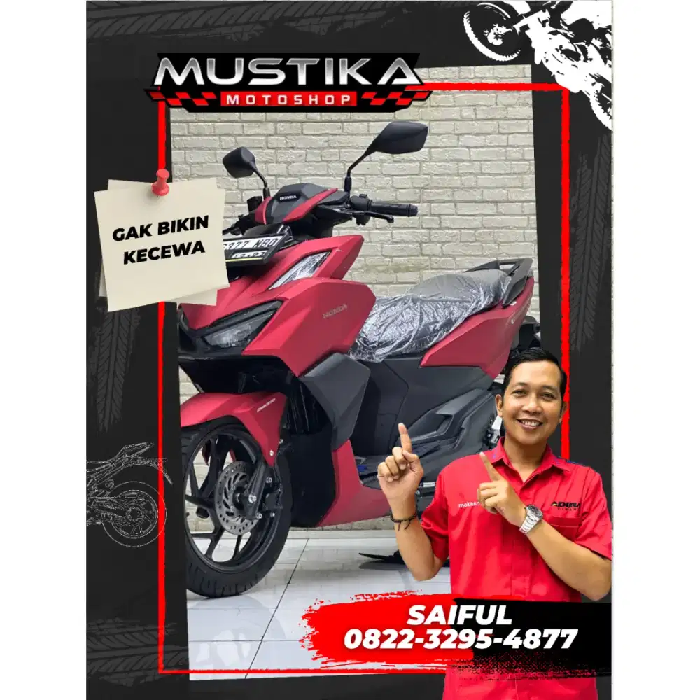 Odo 800 Bekas Rasa Baru!!Honda Vario 160cc 2022 Red Matte Mlus-Mustika