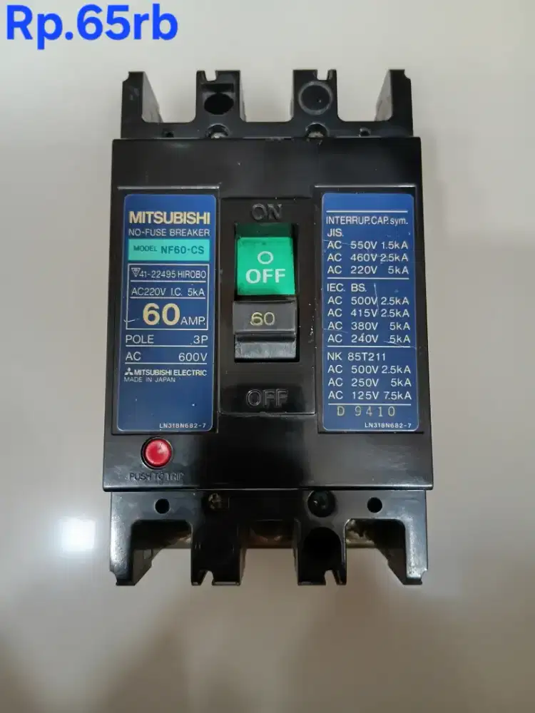 Mccb Mitsubishi 20A dan 60A Original Cabutan