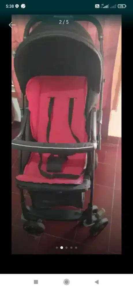 Stroller Mulus Hitam Merah Merek Chris Olins