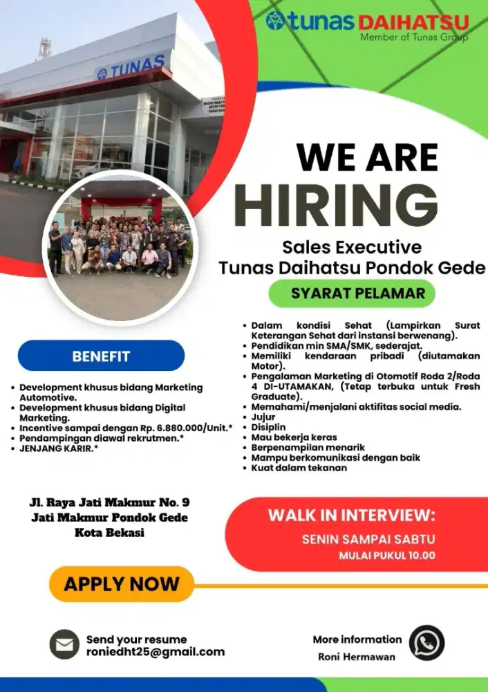 Open Recruitment Sales Tunas Daihatsu