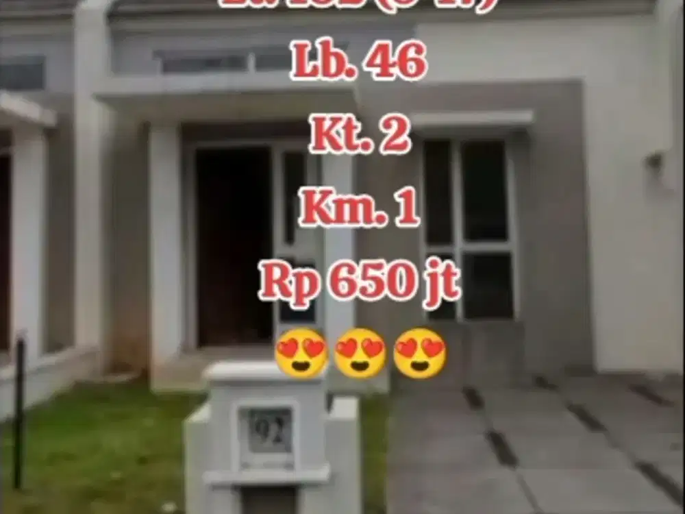 Rumah Murah Cluster Bayu Lt. 102 Suvarna Sutera Tangerang