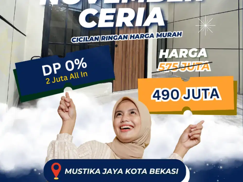 DIJUAL RUMAH DP 0% DI KOTA BEKASI