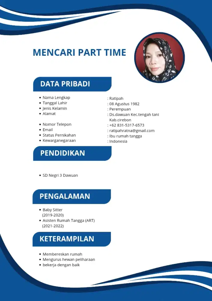 Membutuhkan Pekerjaan paruh waktu