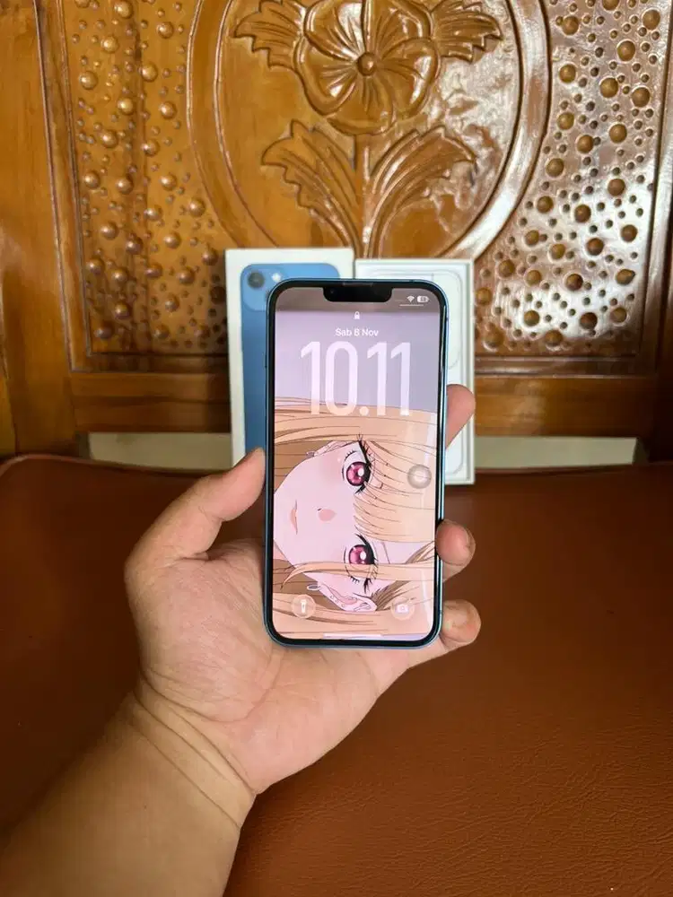iPhone 13 Blue 128 GB Ex Resmi Beacukai Mulus