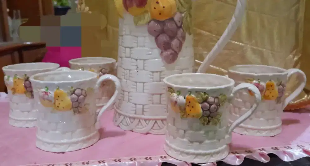 Set Teko Gelas Antik Set.