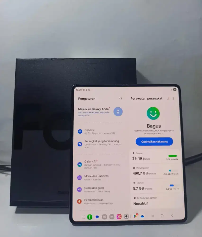 SAMSUNG Z FOLD 5 5G RAM 12/512GB ORIGINAL SEIN MULUS NORMAL FULLSHET