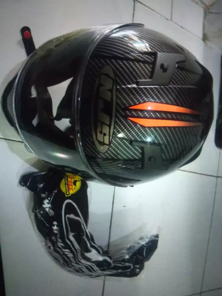 HELM FULL FACE COWOK NJS BLACK NEGO SAMPE JADI