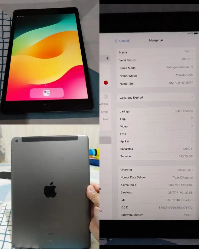 Ipad Gen 7 ex ibox 128GB