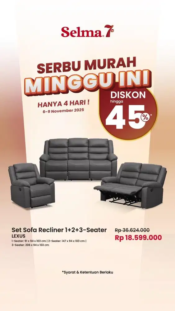 SOFA SET RECLINER LEXUS