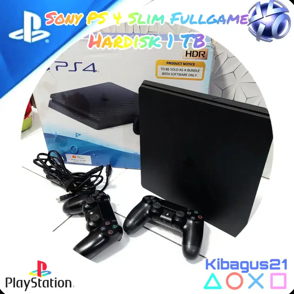 Ps4 slim sony ps 4 slim fullset ORI Sony Hdd 1 TB Fullgame