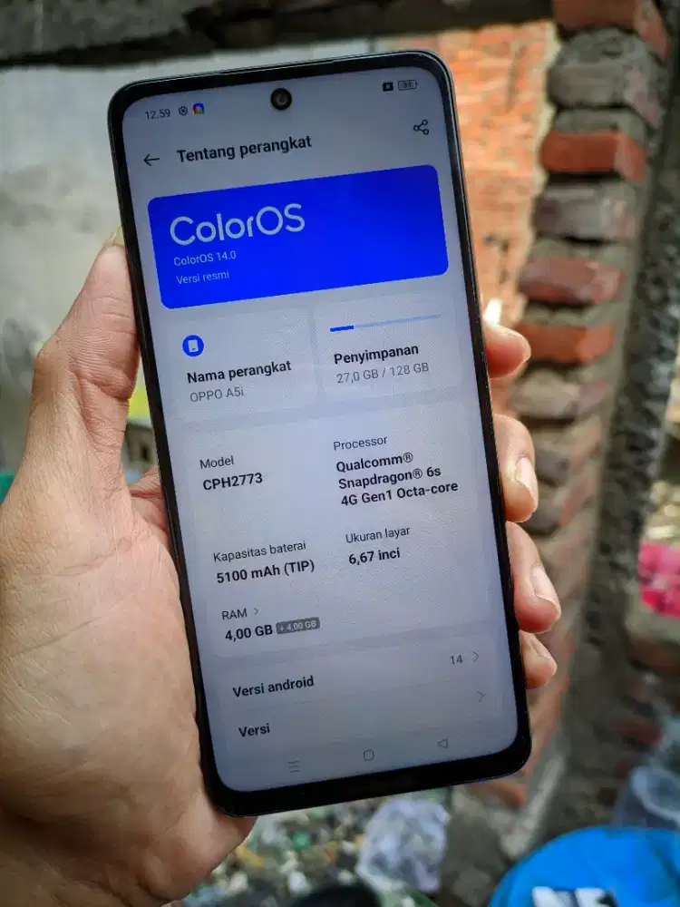 Oppo A5i 4+4/128 like new