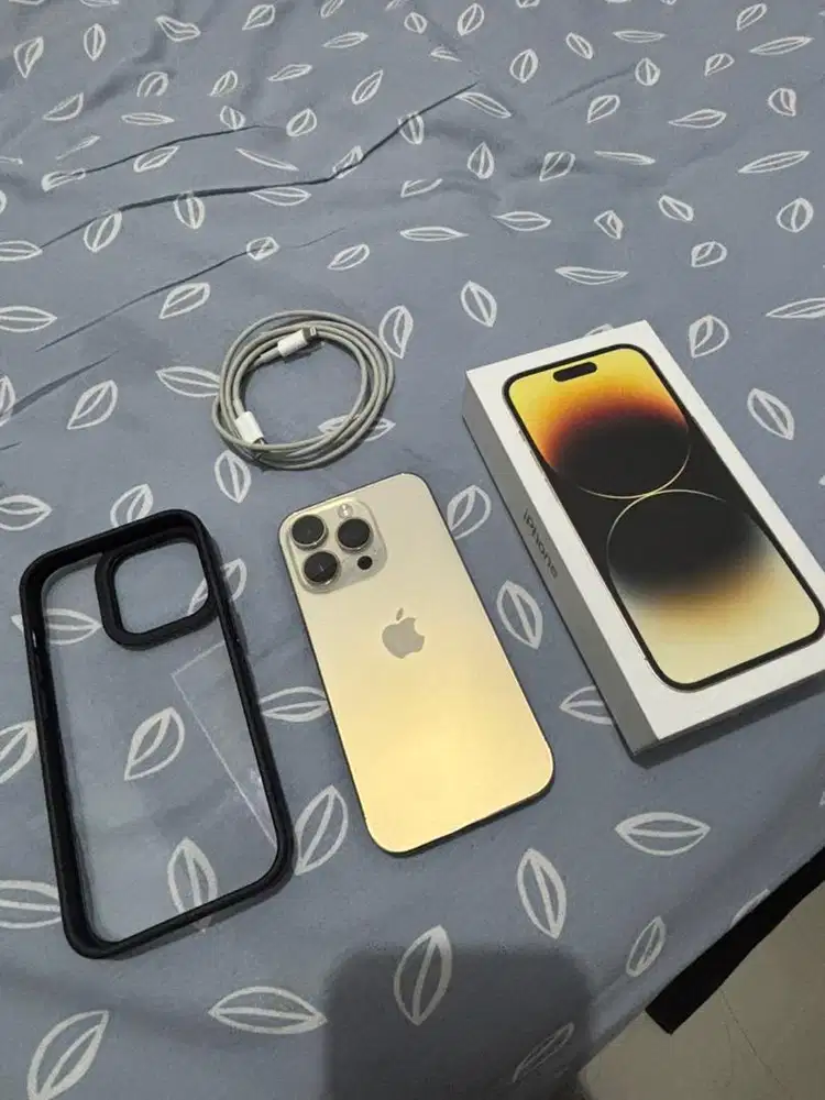 Iphone 14 pro 128gb gold emas