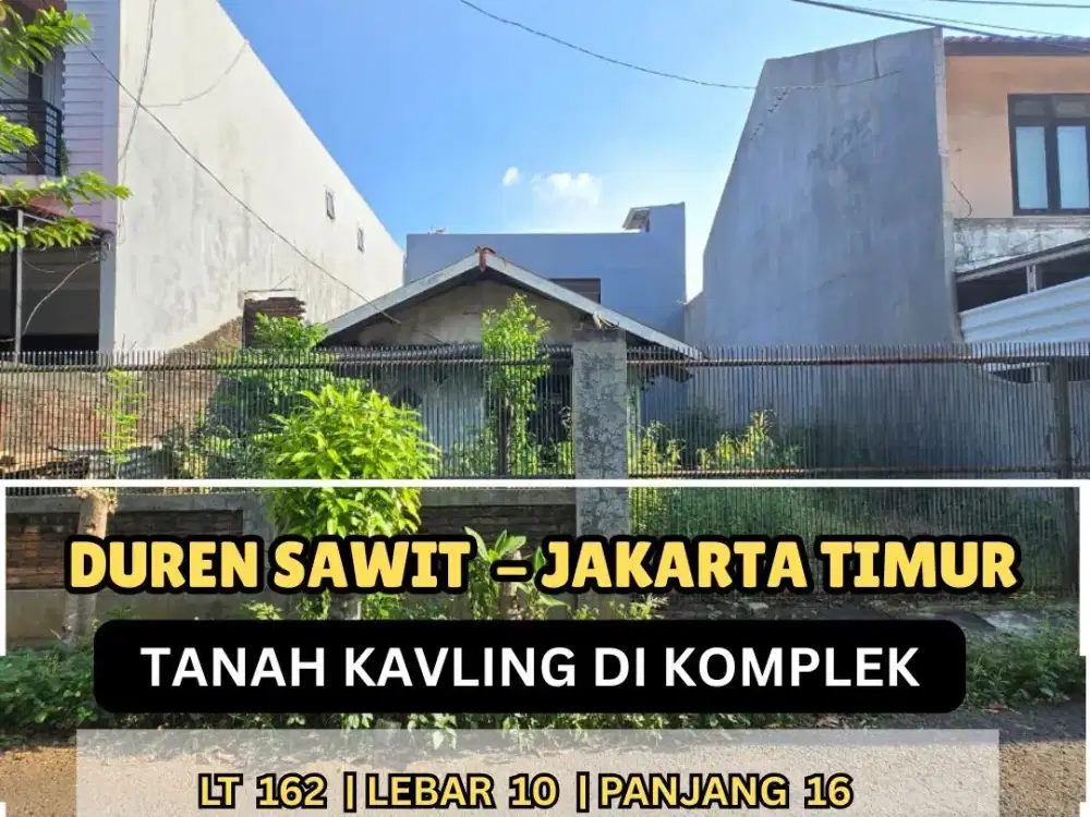 Tanah kavling siap bangun di Duren sawit Jakarta timur