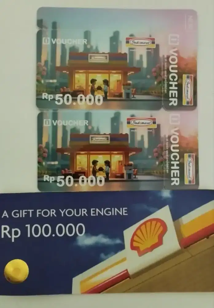 Dijual Voucher Indomaret 500 Ribu dan Voucher Shell 100 Ribu