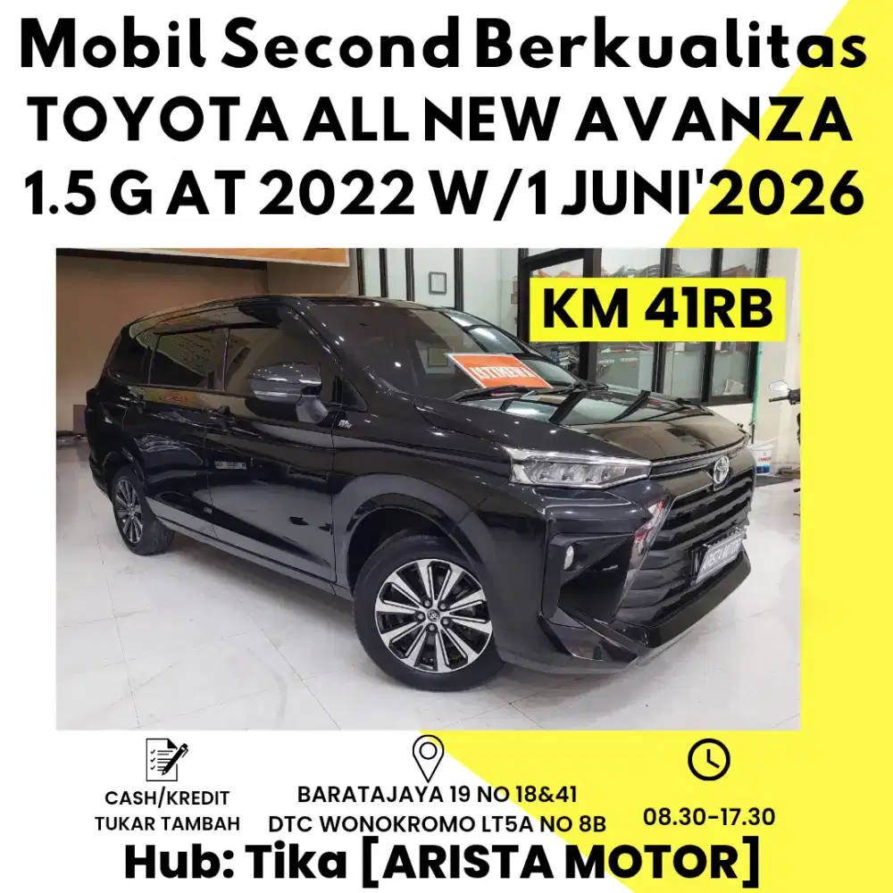 All New Toyota Avanza 1.5 G AT W/1 Juni'2026 KM Asli 41RB