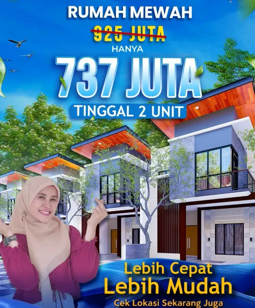 Rumah mewah area Kampus 2lt 737 jt