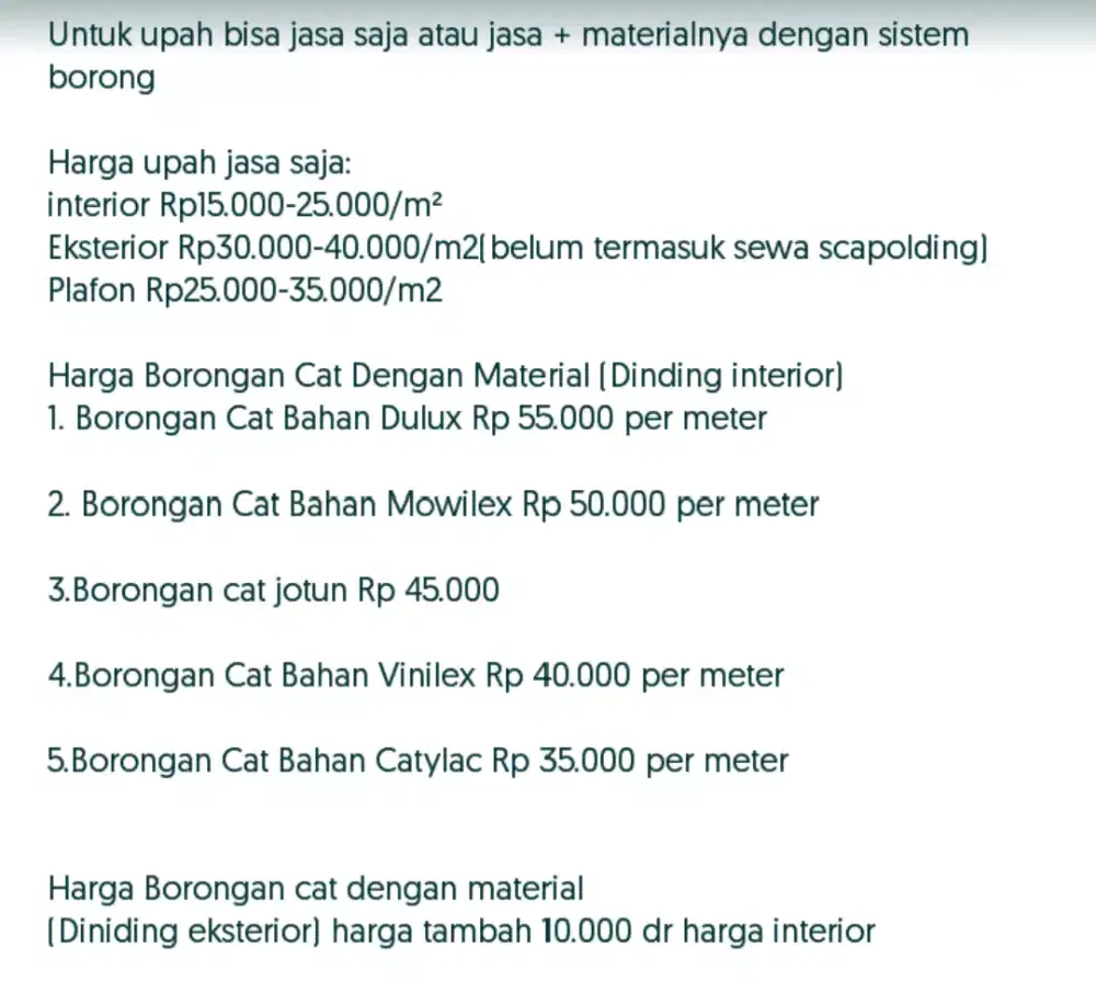 Menerima jasa cat tembok cat ulang rumah lama/ baru