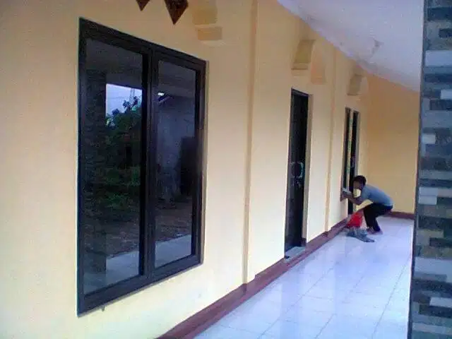 Plafon - Partisi Gypsum PVC + Alumunium Aluminium + Kaca + Cat + WPC