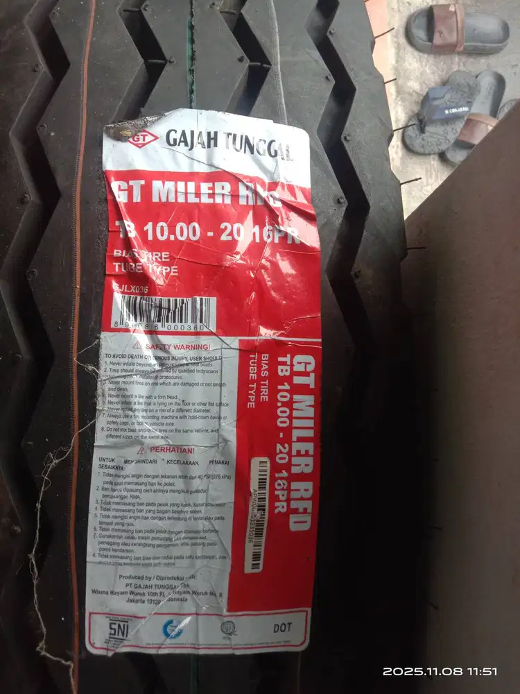 Ban luar GAJAH TUNGGAL GT RFD 10.00-20