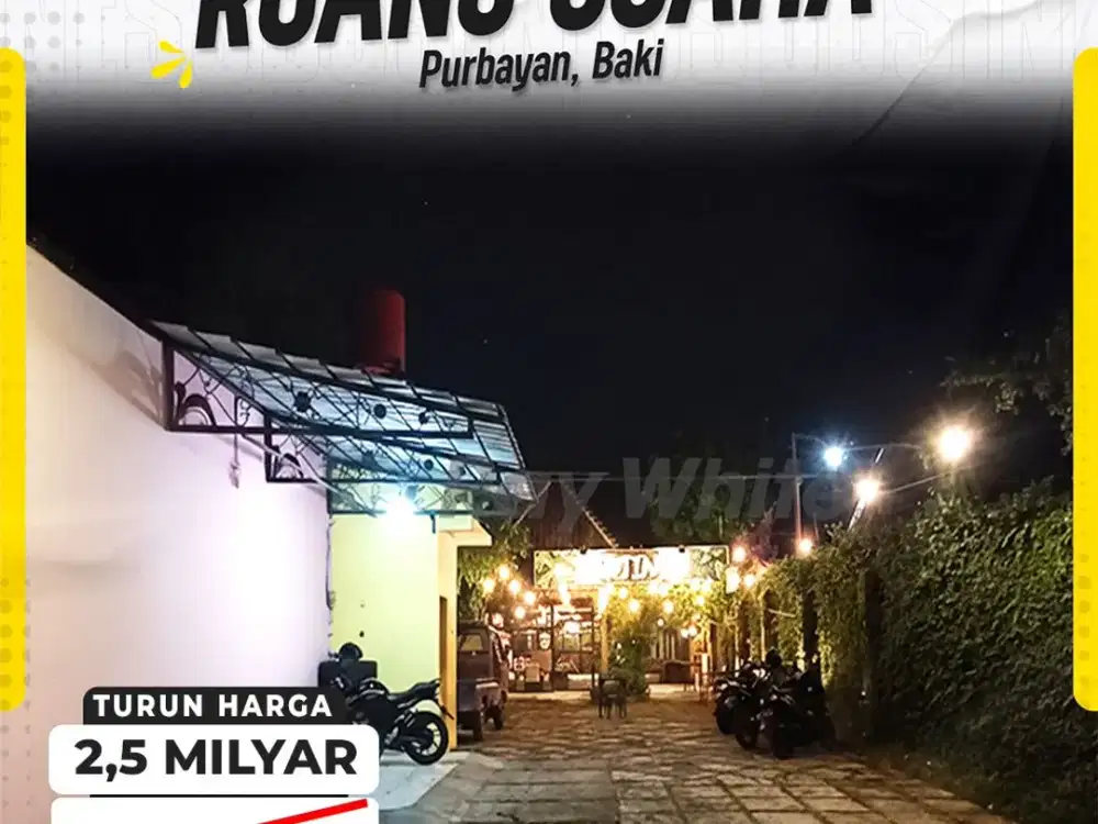 Dijual Ruang Usaha Full Furnished di Purbayan Baki